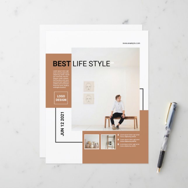 Modelo mínimo do folheto | Limpo e moderno (Frente/Verso In Situ)