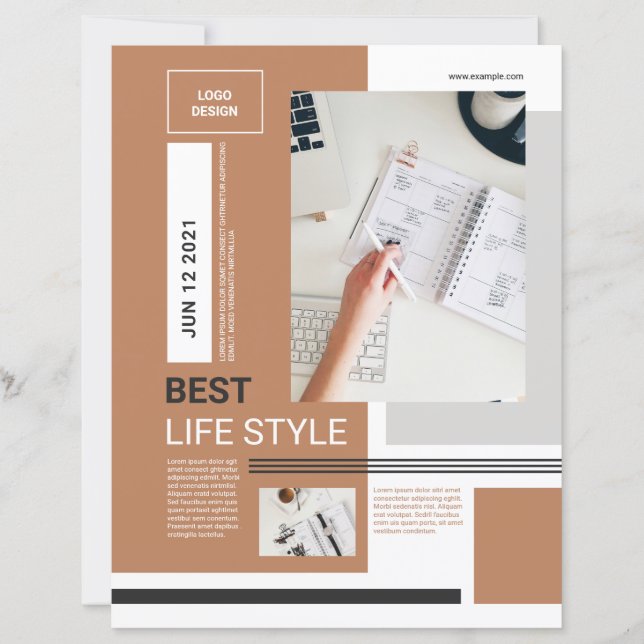 Modelo mínimo do folheto | Limpo e moderno (Frente)