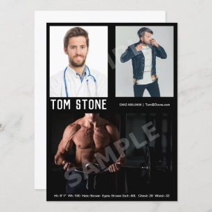 Modelo modelo masculino do preto do cartão do Zed