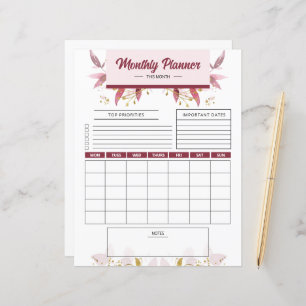 Modelo para Impressão do Planejador Mensal