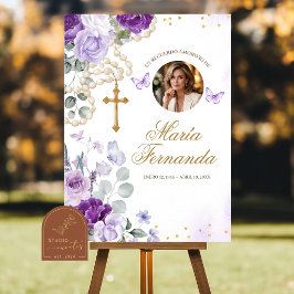 Modelo para Programa Funerário Floral Roxo