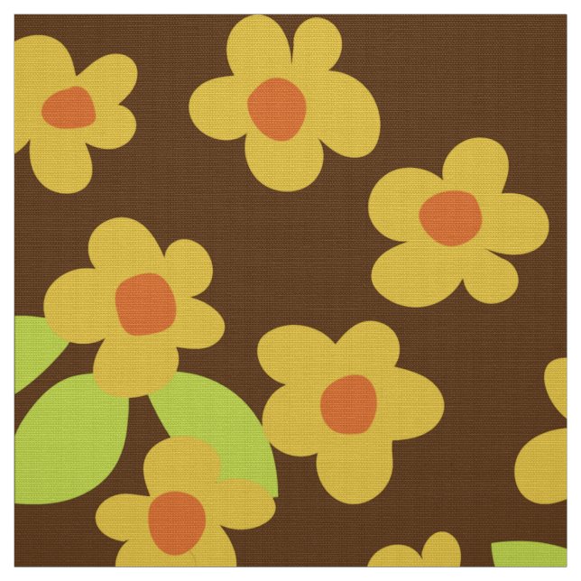 modelo retro 60s 70s padrão de tecido de flor (Modelo)