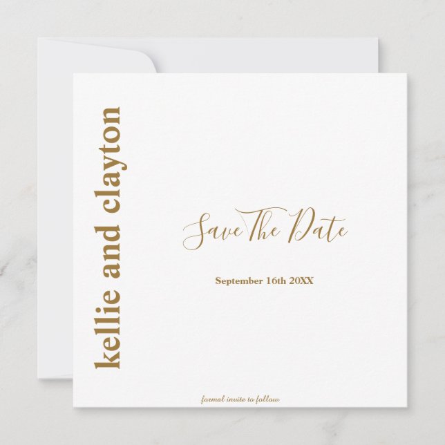 Modelo Simples de Convite de Noivado Save The Date (Frente)