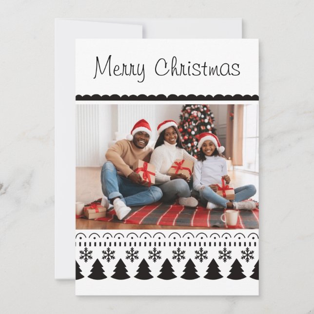 Modelo Simples Moderno Preto e Branco Natal (Frente)