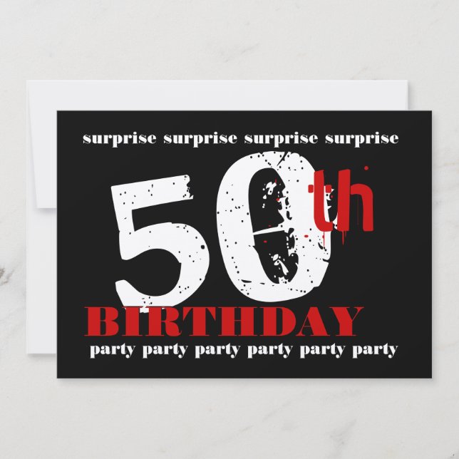Modelo SURPRISE Convite de aniversário 50 (Frente)