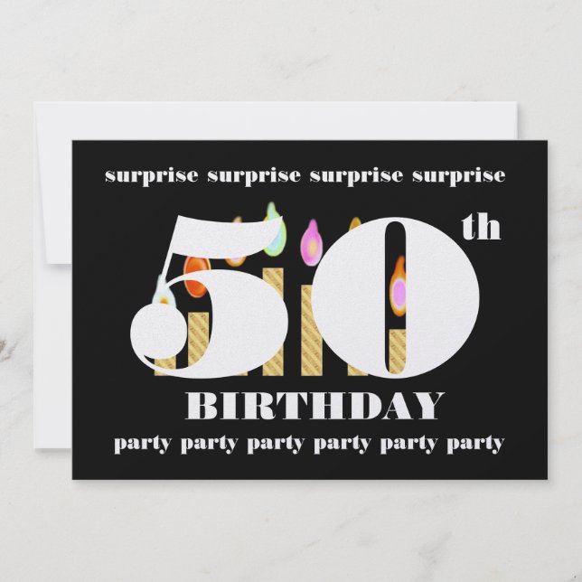Modelo SURPRISE Convite de aniversário 50 (Frente)