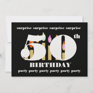 Modelo SURPRISE Convite de aniversário 50