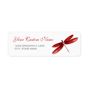 Modelo vermelho das etiquetas de endereço do