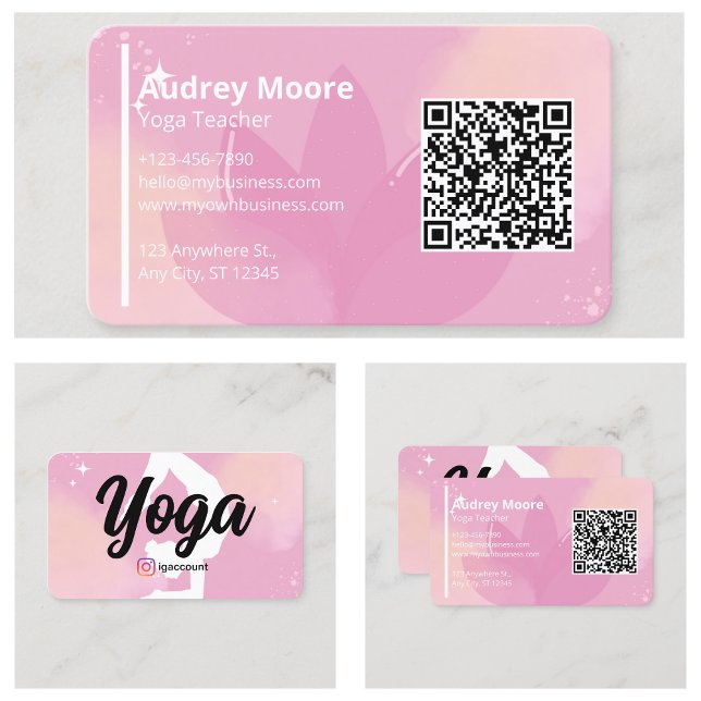 Modelos de cartões de visita para professores de Y (Yoga Studio Yoga Teacher Templates Business Card
)