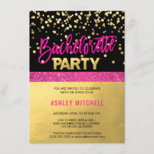 MODELOS de Convites à Festa de solteira Rosa QUENT