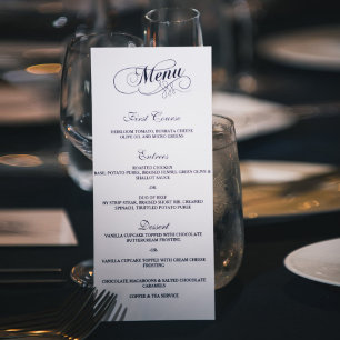 Modelos De Menu De Casamento Azul E Branco Com Mar
