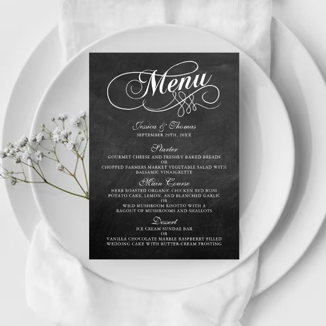 Modelos de Menu de Casamento de Chalkboard Elegant (Criador carregado)