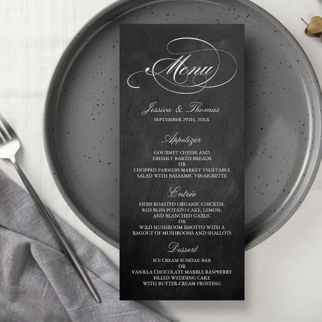 Modelos de Menu de Casamento de Chalkboard Elegant (Criador carregado)