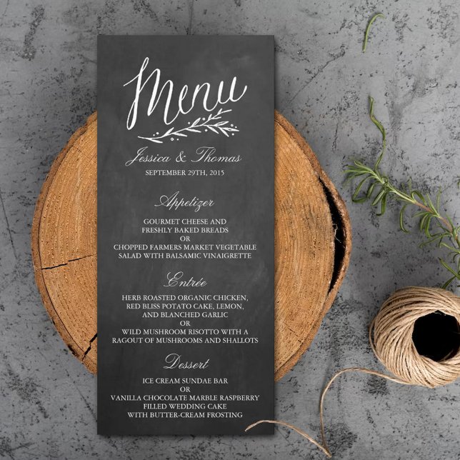 Modelos de Menu de Casamento de Chalkboard Elegant (Criador carregado)
