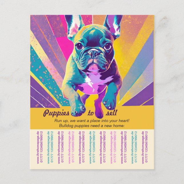 Modelos de panfleto de venda de cachorrinho valent (Frente)