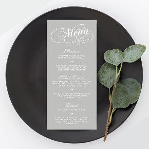 Modelos Elegantes de Menu Casamento Silver