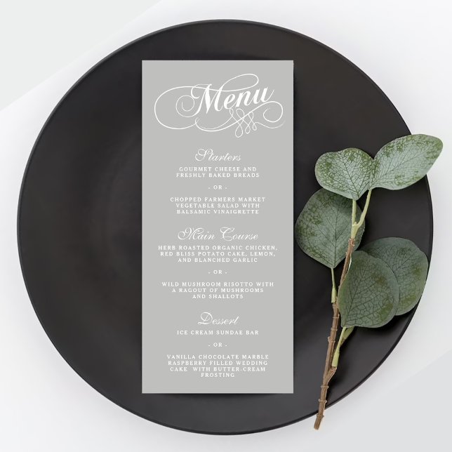 Modelos Elegantes de Menu Casamento Silver (Criador carregado)
