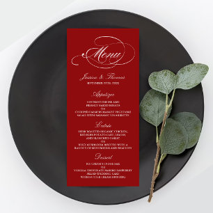 Modelos Elegantes De Menu Casamento Vermelho E Bra