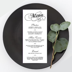 Modelos Elegantes Do Menu Casamento Preto E Branco