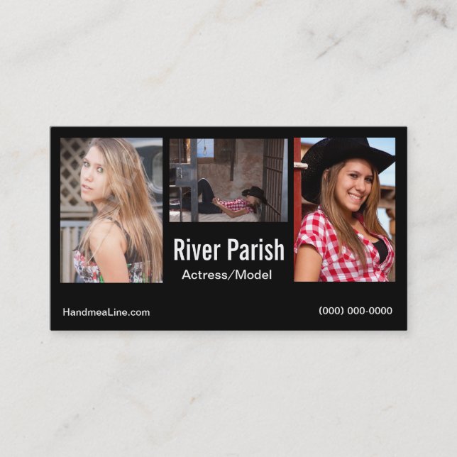 Modelos ou atores do cartão de visita do Headshot (Frente)