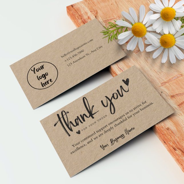 Modelos personalizados de Cartões de agradecimento (Personalized Business Thank You Card Templates brown 2)