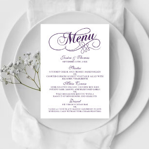 Modelos roxos e brancos elegantes do menu do