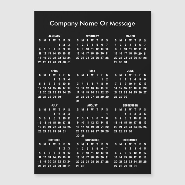 Modern 2026 Calendar Company Name Magnet (Frente)