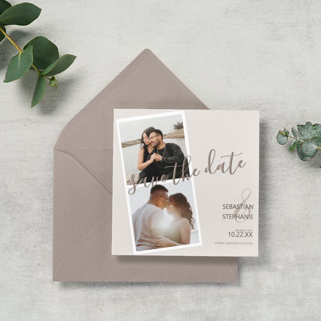 Modern 2 Photo Strip | Anúncio de Noivado (Criador carregado)