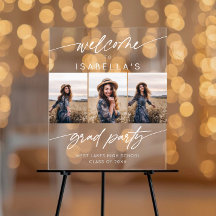 Modern 3 Photo Graduation Party  Welcome Script 