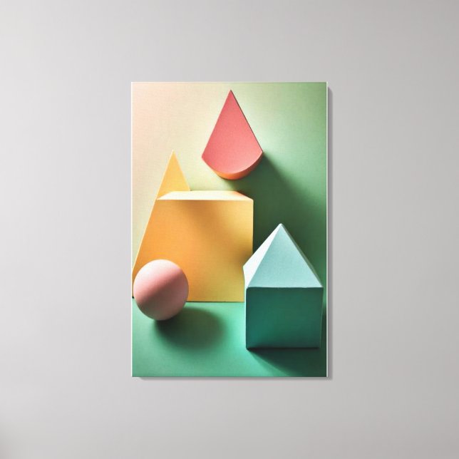 Modern 3D Abstract Minimalist Shapes Canvas Art (Frente)