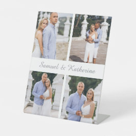 Modern 4 Photo Collage & Script Name Couple