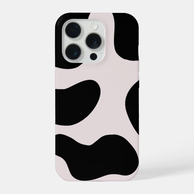 Modern Abstract Black Blob Pattern Phone Case  (Verso)
