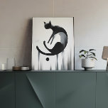 Modern Abstract Cat Stretched Canvas Wall Art<br><div class="desc">Adorn your walls with this sleek, abstract cat design printed on premium stretched canvas. This black-and-white artwork combines minimalist aesthetics with a bold, artistic expression, making it perfect for contemporary homes or office spaces. The stretched canvas finish offers a timeless, gallery-quality look that highlights the graceful movement of the cat’s...</div>