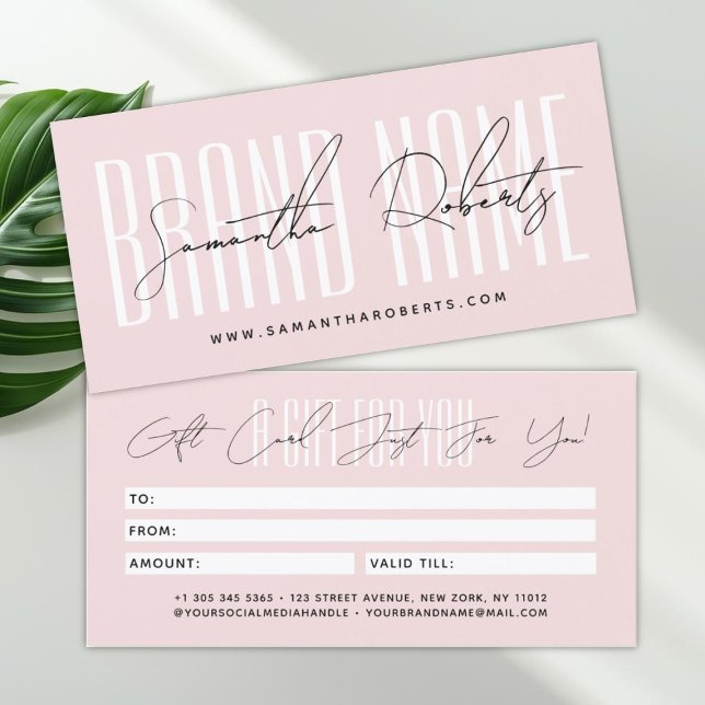 Modern add brand name script typography gift card (Criador carregado)