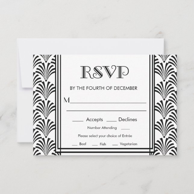 Modern Art Deco Gatsby RSVP (Frente)