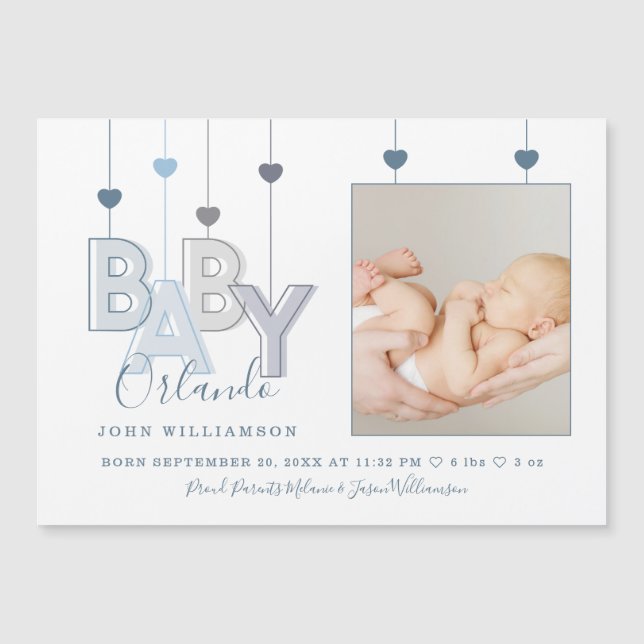 Modern Baby Letters Newborn Baby Boy (Frente)