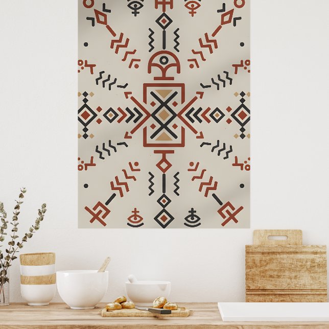 Modern Berber Line Art Wall Decor poster (Cozinha)
