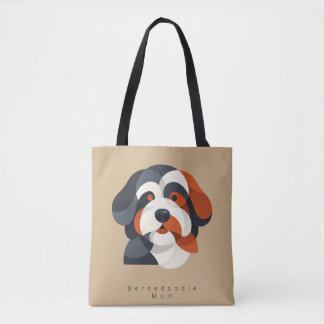Modern Bernedoodle Mom Tote Bag - Geometric Tri-Co