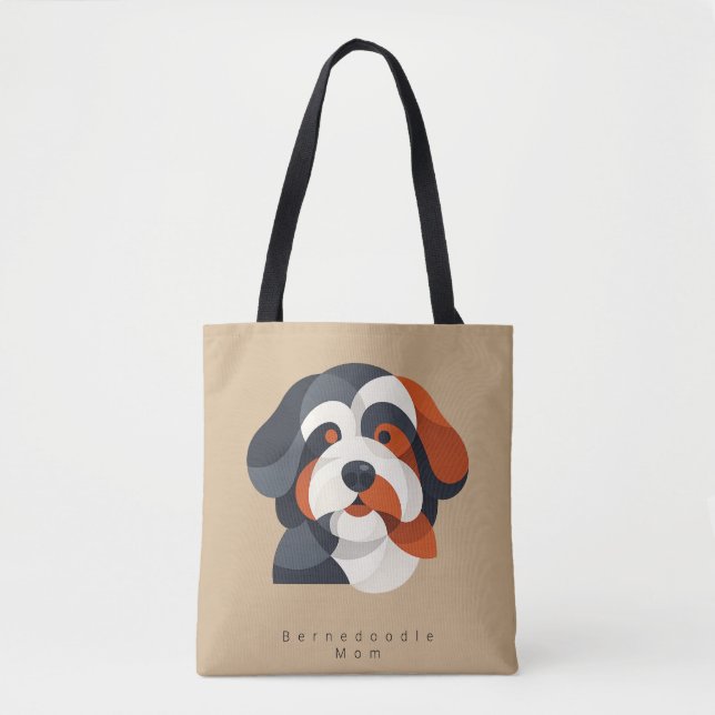 Modern Bernedoodle Mom Tote Bag - Geometric Tri-Co (Frente)