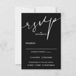 Modern Black and White QR Code Wedding RSVP