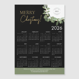 Modern Black & Gold Merry Christmas 2026 Calendar