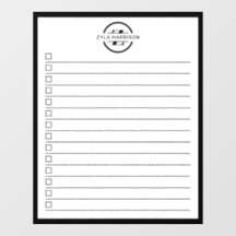 Modern Black White Monogram Name To Do List