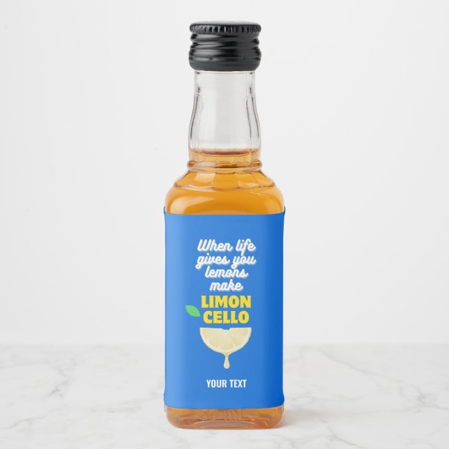 Modern Blue Homemade Lemons Party Limoncello (Frente)