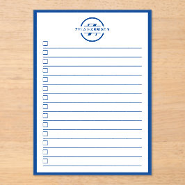 Modern Blue Monogram Name To Do List