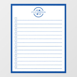 Modern Blue Monogram Name To Do List
