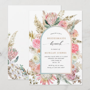 Modern Bohemian Floral Bridesmaids Brunch Invite