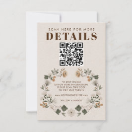 Modern Boho Folk Wedk RSVP Detalhes do Código QR