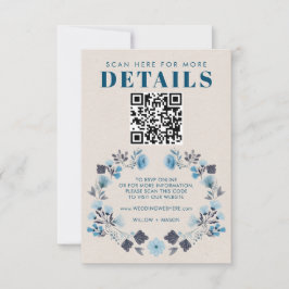 Modern Boho Folk Wedk RSVP Detalhes do Código QR