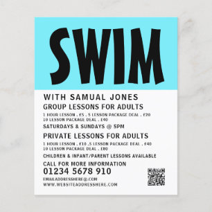 Modern Bold, Swimming Lesson Advertising Flyer