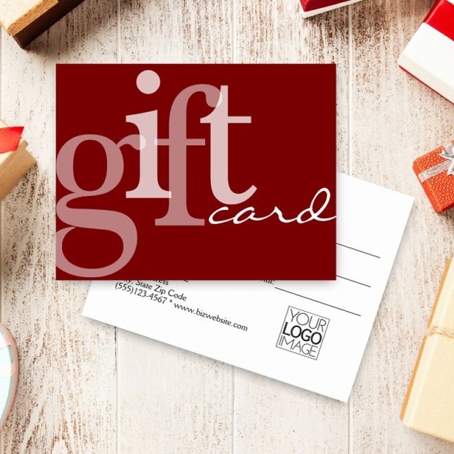 Modern Bold Typografia Dark Red Add Logo Card (Criador carregado)